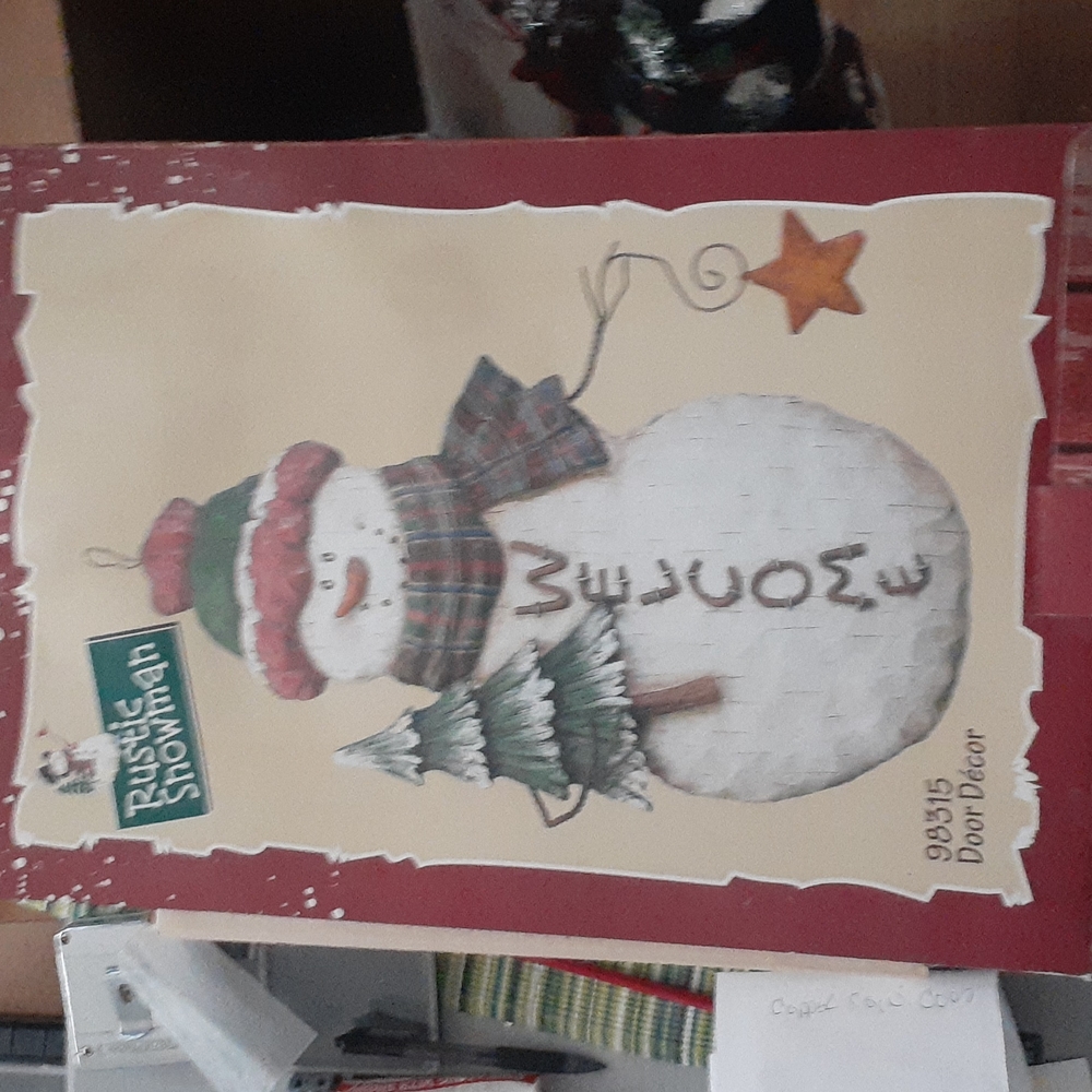 Rustic Snowman door decor #98315. NWT...